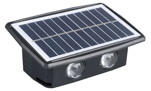 LED solární nástěnné světlo WL917, černá