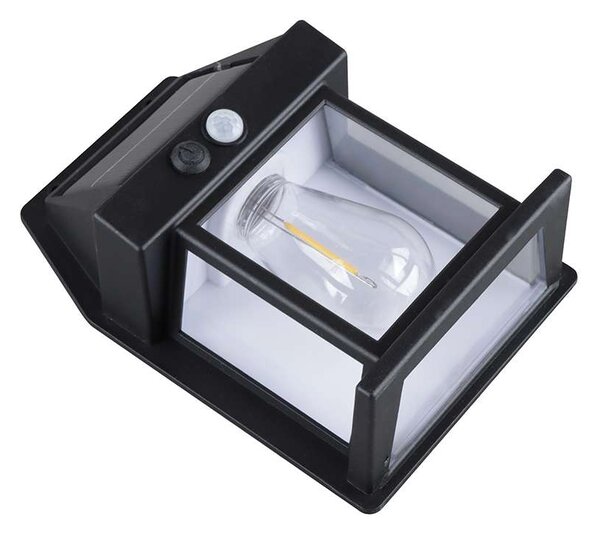 LED solární nástěnné světlo WL918, černá