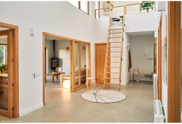 Krémový pratelný ručně tkaný bavlněný kulatý koberec ø 160 cm Trace Beige – Lorena Canals