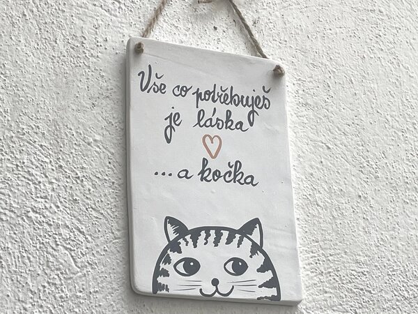 Kočičí cedulka - Vše co potřebuješ Keramika Andreas