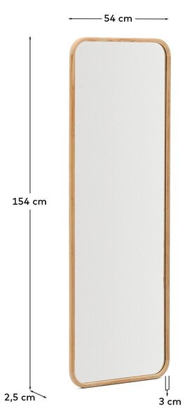 Nástěnné zrcadlo s dřevěným rámem 54x154 cm Milsa – Kave Home
