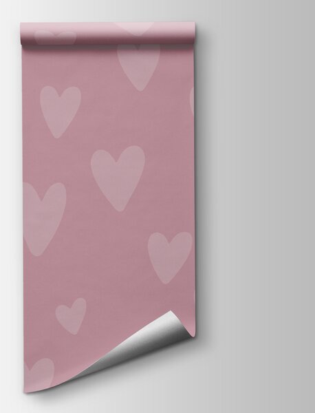 Fototapeta Růžové pozadí se srdíčky, Dětské fototapety, Populární fototapety - Tapeko.co.cz