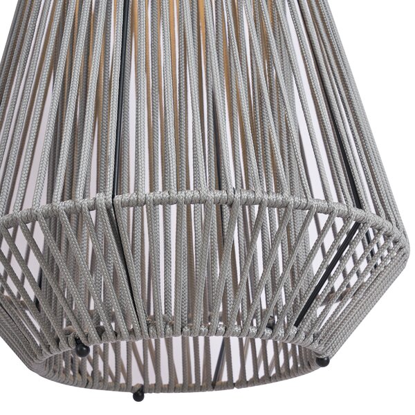Bohemian stolní lampa šedá vč. LED 3-stupňové stmívatelné IP54 solární dobíjecí - Duca