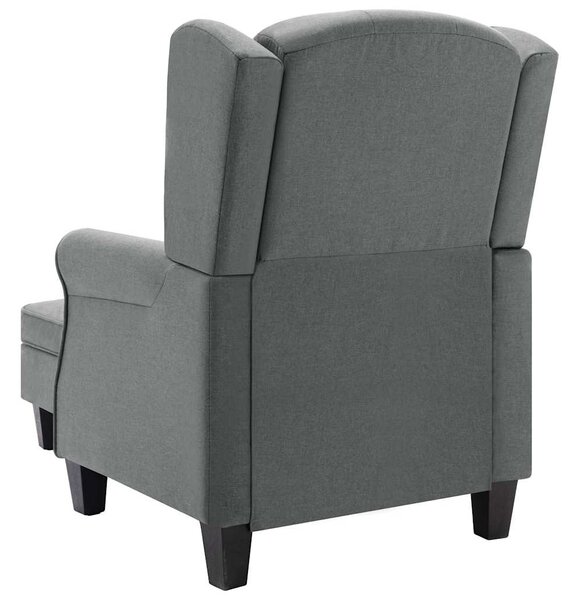 Křeslo s podnožkou světle šedé textil 320151