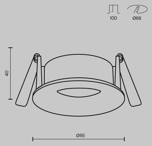 Maytoni Designové vestavné svítidlo SLIM, 10W, ⌀ 8,5 cm, 1xGU10, IP65 Barva: Černá