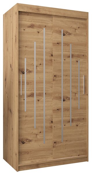 Šatní skříň s posuvnými dveřmi YORK - 100x200cm Dub Artisan