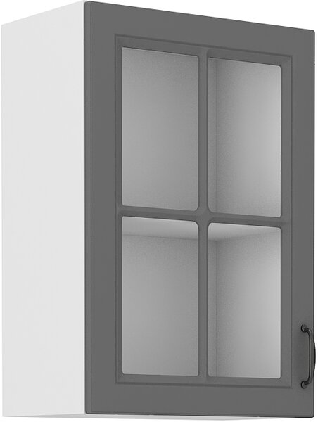 STL 40 cm skříňka horní jednodveřová se sklem STILO II Barevné provedení STILO: Bílá / Prachově šedá
