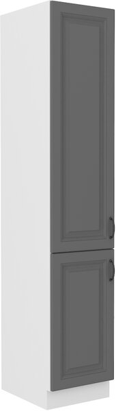 Vysoká potravinová skříňka Stilo 40 DK-210 2F Barva korpusu: Bílá, Barva dvířek: Dust Grey