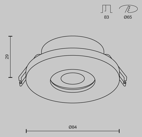 Maytoni Designové vestavné svítidlo STARK, 50W, ⌀ 8,4 cm, 1xGU10, IP65 Barva: Bílá