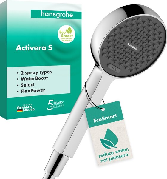Hansgrohe Activera Select S - Ruční sprcha 95 2jet, EcoSmart, se zesilovačem proudu, chrom 28035000