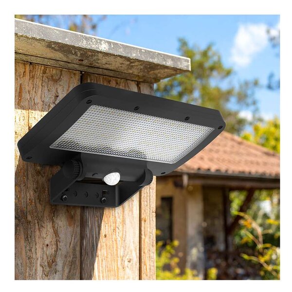LED solární světlo WO7204 se senzorem, černá