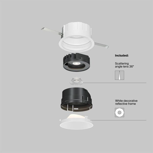 Maytoni Vestavné LED svítidlo WISE, 10W, ⌀ 8,3 cm, 3000K Barva: Černá