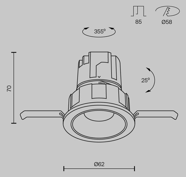 Maytoni Vestavné LED svítidlo WISE, 7W, ⌀ 6,2 cm, 3000K Barva: Bílá