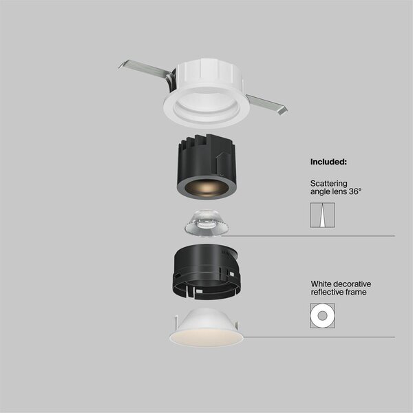 Maytoni Vestavné LED svítidlo WISE, 7W, ⌀ 6,2 cm, 3000K Barva: Bílá