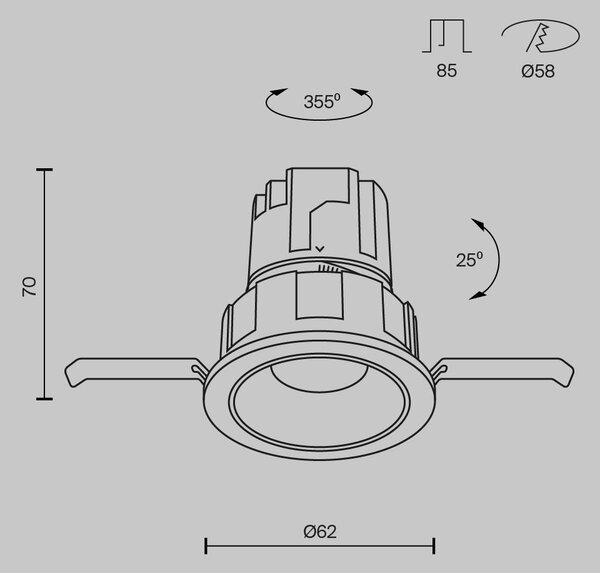 Maytoni Vestavné LED svítidlo WISE, 7W, ⌀ 6,2 cm, 3000K Barva: Bílá