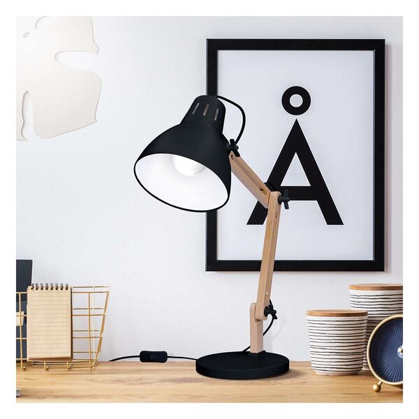 LED stolní lampička WO57 Falun, černá