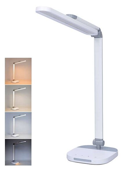 LED stolní lampička WO65 s nočním světýlkem, bílá