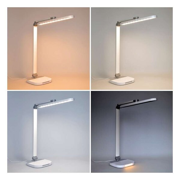 LED stolní lampička WO65 s nočním světýlkem, bílá
