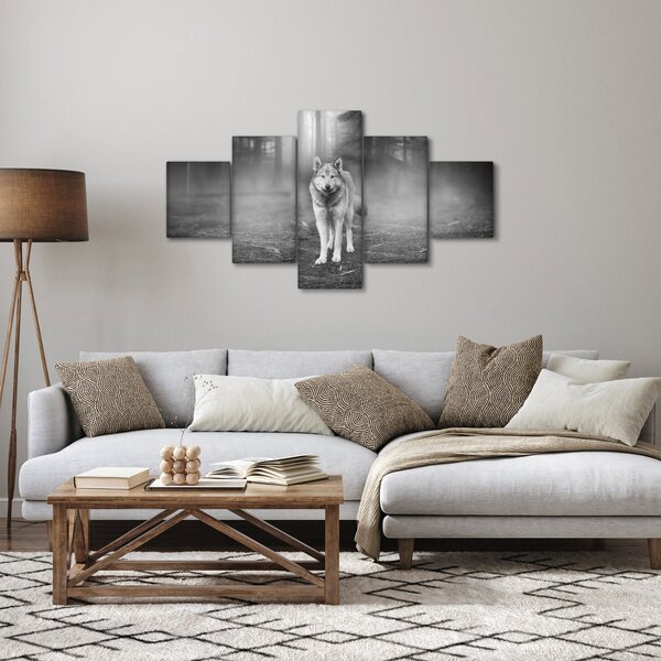 Obraz - Strážce lesa, černobílý (125x70 cm)