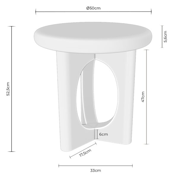 Somcasa Dubový odkládací stolek Arnaud ø 50 cm
