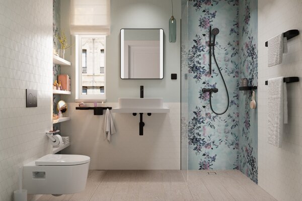 Hansgrohe Activera Select S - Sprchová souprava 95 2jet s tyčí 650 mm, EcoSmart, černá matná 28044670