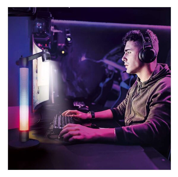 LED stolní lampička WO67 RGB s dálkovým ovladačem, černá