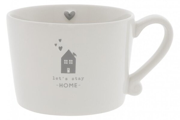Bastion Collections Hrnek LET´S STAY HOME in grey, 10x8,5x7 cm, 300 ml