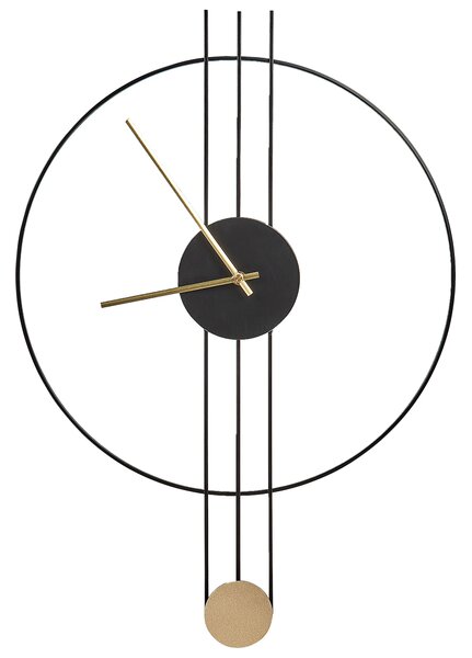 Nástěnné hodiny ANNIVIERS 44 cm Kov Černá