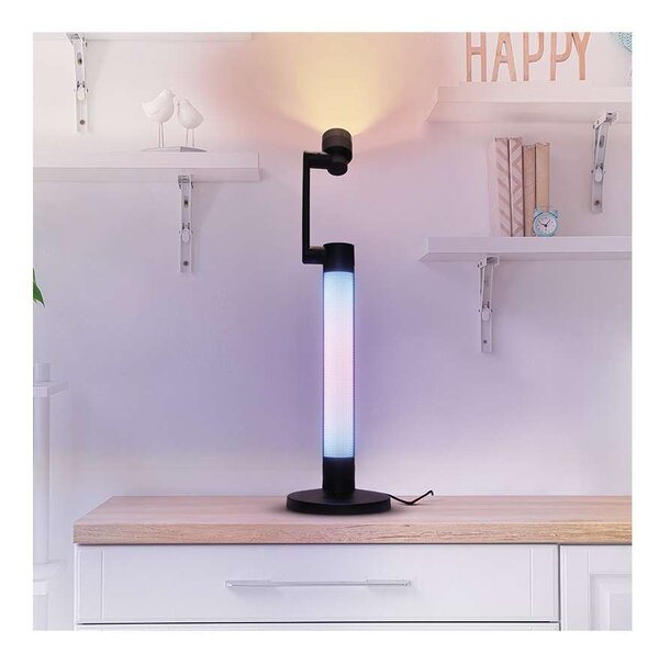LED stolní lampička WO67 RGB s dálkovým ovladačem, černá