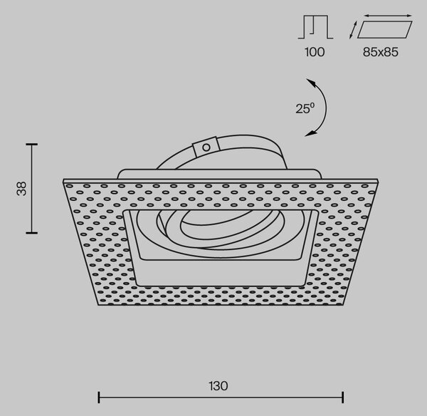 Maytoni Moderní vestavné svítidlo ATOM, 10W, d. 13 cm, 1xGU10
