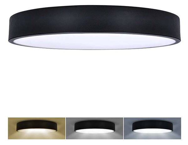 LED stropní světlo Lecce nastavitelné, 2900 lm - průměr 40 cm, černá