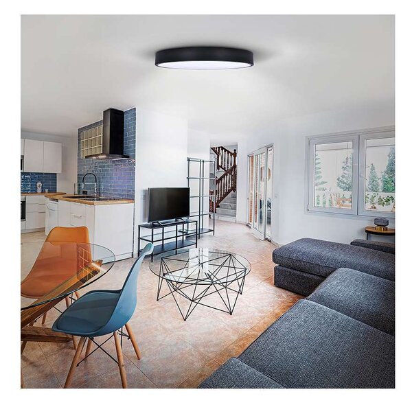 LED stropní světlo Lecce nastavitelné, 2900 lm - průměr 40 cm, černá