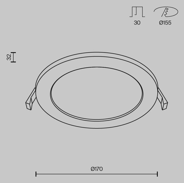 Maytoni Vestavné LED svítidlo STOCKTON, 12W, ⌀ 17 cm, IP44, 3000K-6000K