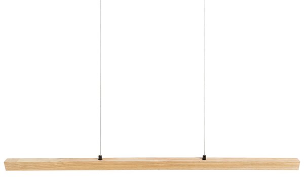 LED závěsná lampa STEWARTS s dálkovým ovládáním se stmívačem Dubové dřevo Světle hnědá