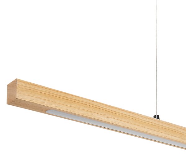 LED závěsná lampa STEWARTS s dálkovým ovládáním se stmívačem Dubové dřevo Světle hnědá