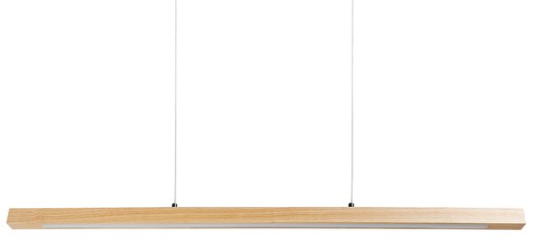 LED závěsná lampa STEWARTS s dálkovým ovládáním se stmívačem Dubové dřevo Světle hnědá