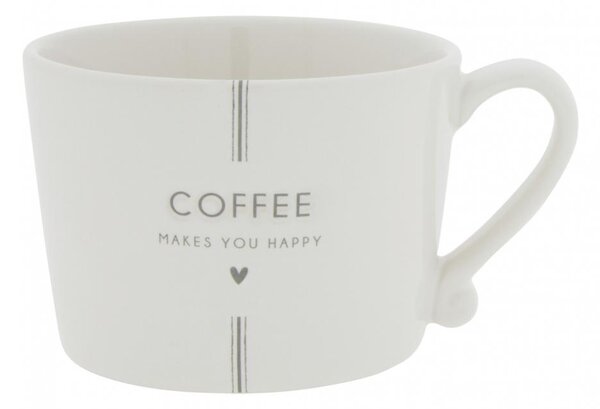 Bastion Collections Hrnek Coffee makes you Happy in Grey 10 x 8,5 x 7cm, 300 ml