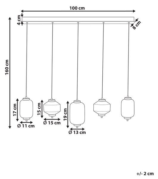 LED závěsná lampa SULLANE LED Sklo Pestrá