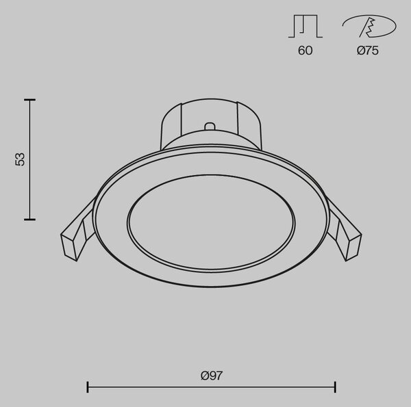 Maytoni Vestavné LED svítidlo STOCKTON, 7W, ⌀ 9,7 cm, IP44, 3000K-6000K