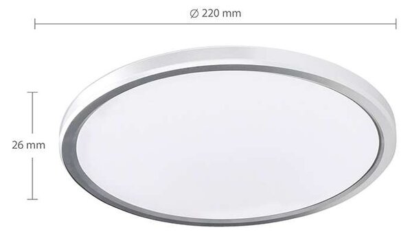 LED stropní světlo odolné vůči vlhkosti WO825 - průměr 22 cm, bílá