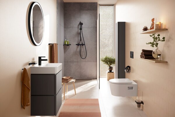 Hansgrohe Activera Select S - Sprchová souprava 95 2jet s tyčí 650 mm s termostatem Ecostat Fine, EcoSmart, černá matná 28876670