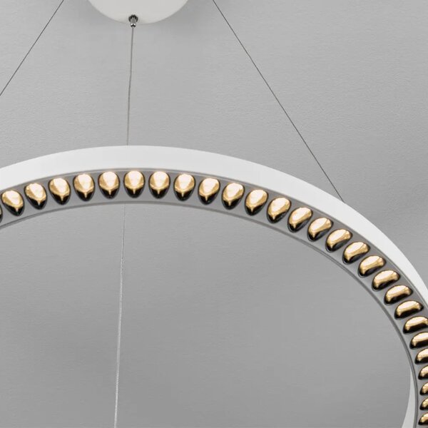 Nova Luce Bílé kovové závěsné LED světlo Deos 65 cm