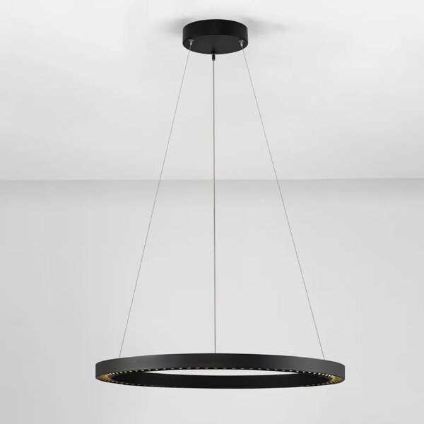 Nova Luce Černé kovové závěsné LED světlo Deos 65 cm