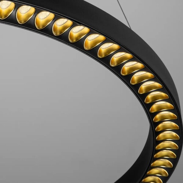 Nova Luce Černé kovové závěsné LED světlo Deos 65 cm