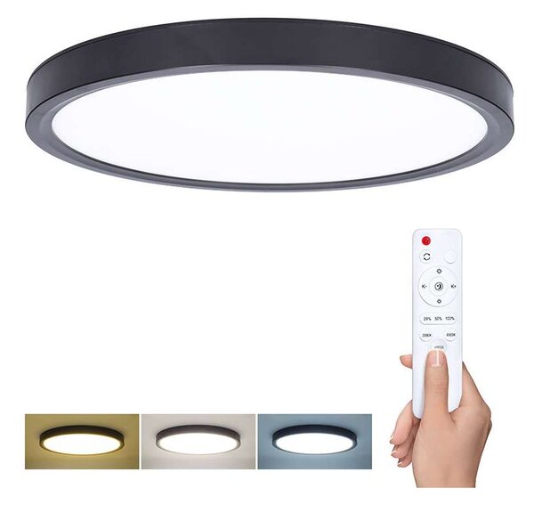LED stropní světlo s dálkovým ovládáním Estela nastavitelné - průměr 30 cm, černá