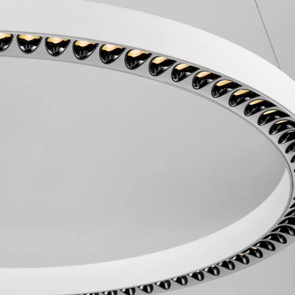 Nova Luce Bílé kovové závěsné LED světlo Deos 65 cm