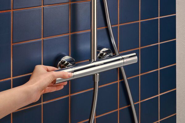 Hansgrohe Activera S - Sprchový systém Showerpipe 240 1jet se sprchovou tyčí Varia s termostatem Ecostat Fine, EcoSmart, chrom 28078000