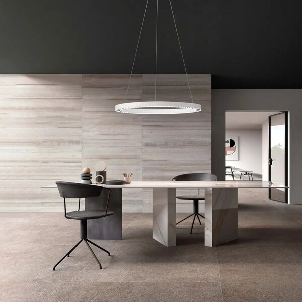 Nova Luce Bílé kovové závěsné LED světlo Deos 65 cm