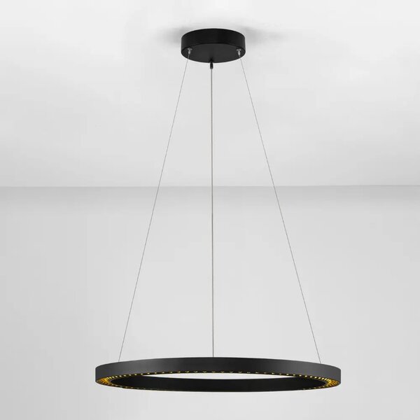 Nova Luce Černé kovové závěsné LED světlo Deos 65 cm