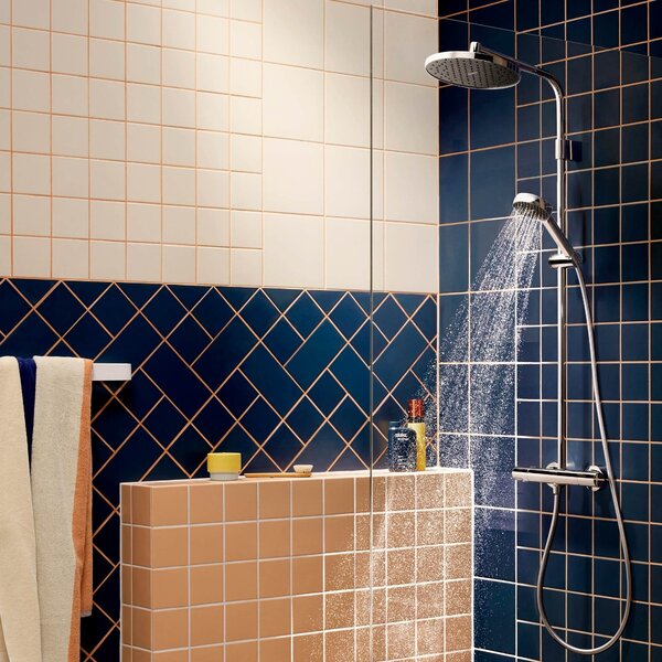 Hansgrohe Activera S - Sprchový systém Showerpipe 240 1jet se sprchovou tyčí Varia s termostatem Ecostat Fine, EcoSmart, chrom 28078000